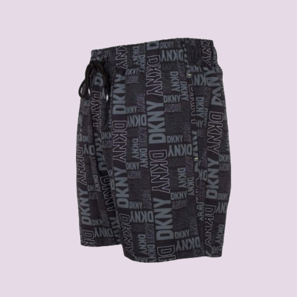 DKNY Ανδρικό Μαγιό Μεσαίο σόρτς Μαύρο με Logo του Brand  Summer Collection L5 6063 Cozumel