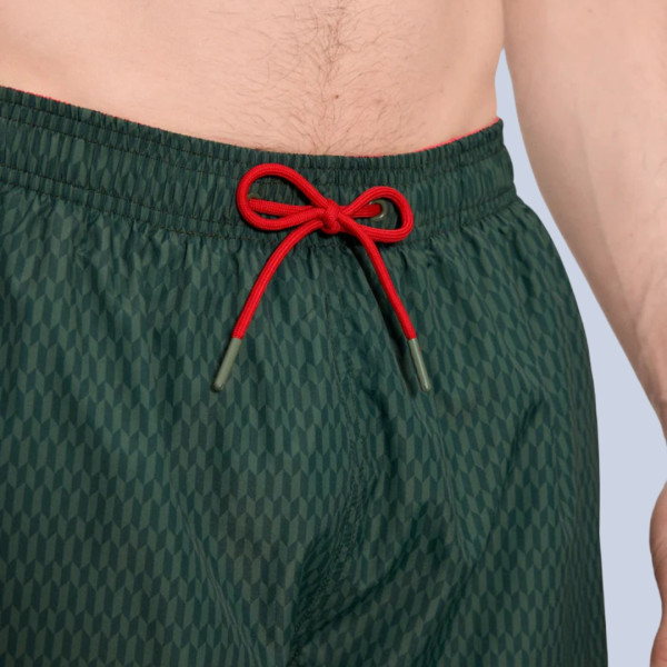 Ysabel Mora Ανδρικό Μαγιό μακρύ Σόρτς χακί με κόκκινο κορδόνι & τσέπες 90401