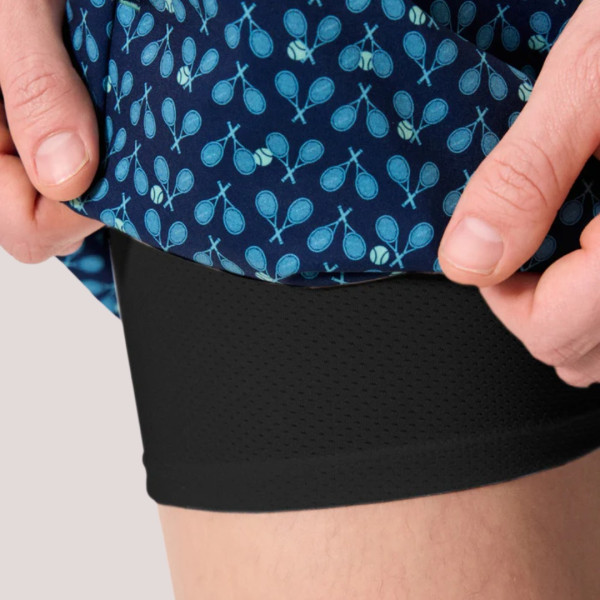 Ysabel Mora Ανδρικό Μαγιό Σόρτς μπλέ με ενσωματομένο σορτς για σπορ σχέδιο ρακέτες του τένις 90404