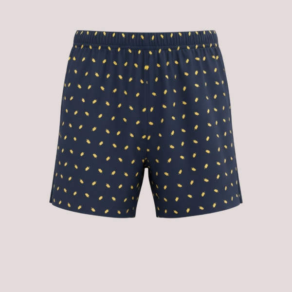 Q-bo ανδρική βαμβακερή πιτζάμα μπλέ top με κουμπιά & σορτς Serafino 49338.GL Blue pitzama