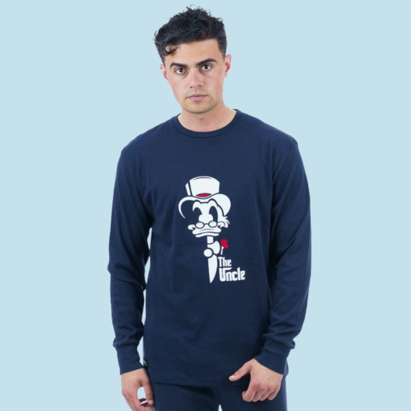 Sara Ανδρική βαμβακερή Χειμερινή μπλέ Πυτζάμα fashion the uncle Scrooge McDuck 1267 blue