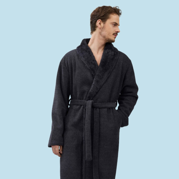 Aruelle Ανδρική Χειμερινή Ρόμπα με ζώνη Σκουρο Γκρί Gregor bathrobe AW25 39.01.24.057