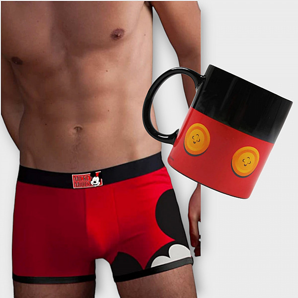 Admas Ανδρικό Μποξεράκι Hipster Boxer Κόκκινο Mickey Mouse 48060 με δώρο φανταστική κούπα Mickey 