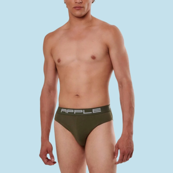 Apple  Slip Ανδρικό 3 Τεμάχια Μεγάλα Μεγέθη μπλέ & μαύρο & χακί  με λογότυπο 0213965