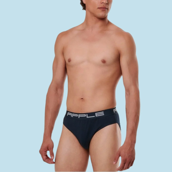 Apple  Slip Ανδρικό 3 Τεμάχια Μεγάλα Μεγέθη μπλέ & μαύρο & χακί  με λογότυπο 0213965