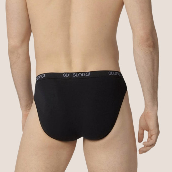 Sloggi Basic Mini Σλιπ Ανδρικό Μαύρο Stretch cotton 1004711-0004