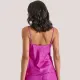 Milena by Paris Γυναικείο Σετ Babydoll Πιτζάμα Ζακάρ Σατέν Magenta 004189