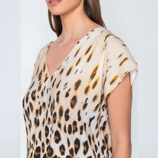 Luna Γυναικείο Καφτάνι για την θάλασσα Beachwear One Size S-XL Animal Print 93924 Sierra