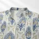 Γυναικείο καφτάνι 100% cotton πουκαμίσα μέχρι το γόνατο με υπέροχο σχέδια φοίνικα με μπλέ & χρυσές λεπτομέρειες One size 24155