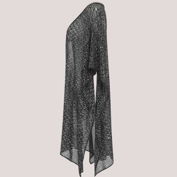 Modern Ocean Γυναικείο oversized καφτάνι animal print με V  διακοσμημένο με χάντρες πολυτελείας 1652.5