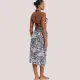 Bilitis Γυναικείο Παρεό εμπριμέ 100% viscose Pacifica Μπλέ & Λευκό με χρυσές & ασημένιες λεπτομέρειες  Luxury collection 8295