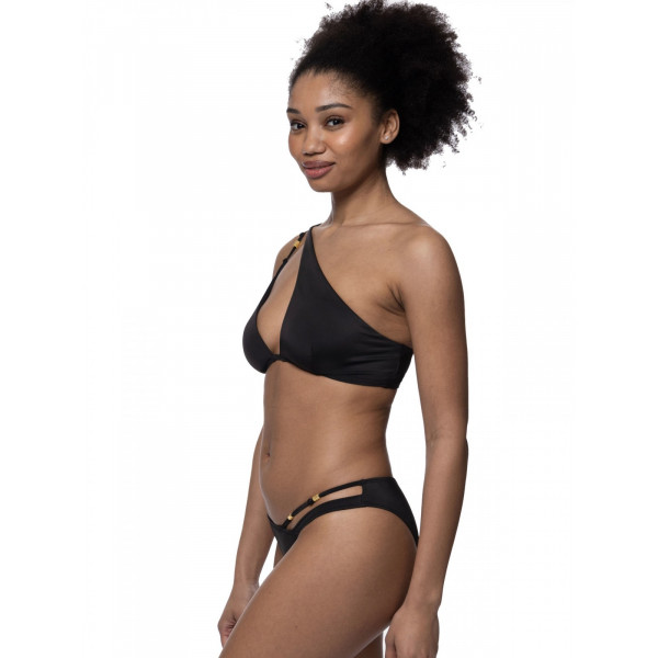Dorina Bikini Ψηλό V Brazilian Μαύρο με Χρυσό Charm Ασύμμετρο D001774MI010-BK0001 Ibadan High Leg