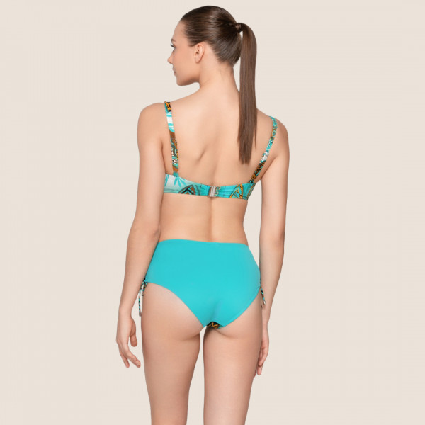 Luna Γυναικείο Μαγιό Σλίπ Ψηλόμεσο Τυρκουάζ Εμπριμέ 94190 Jade Summer Collection Mix & Match