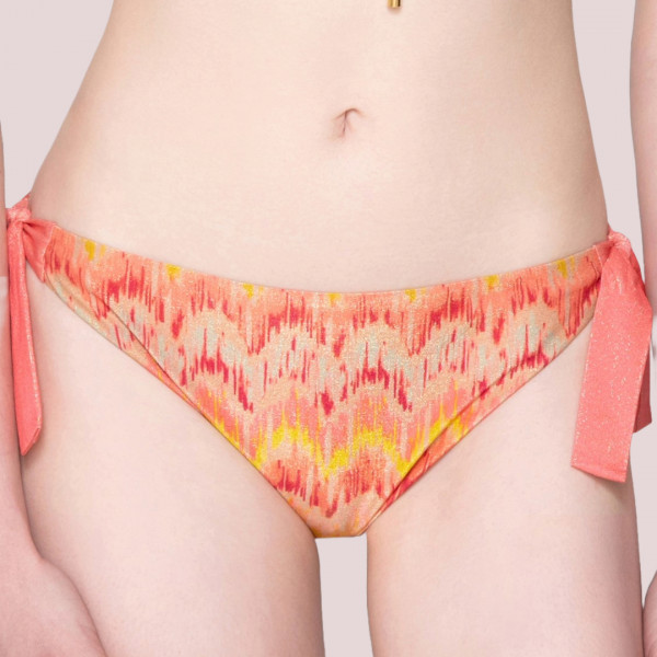 Luna Γυναικείο Bikini Σλιπ Με Κορδόνια Κοραλί γκλίτερ 94205 Opal Coral Summer Collection 2024