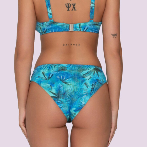 Luna Γυναικείο Μαγιό Blue Jay Slip κανονικό normal Μπλέ ασημένιες λεπτομέρειες summer collection 94635