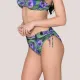 Luna Γυναικείο Μαγιό Slip Φαρδύ ψηλόμεσο Blossom Tropical print μωβ & πράσινους τόνους με λάμψη Summer Collection 94727