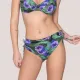 Luna Γυναικείο Μαγιό Slip Φαρδύ ψηλόμεσο Blossom Tropical print μωβ & πράσινους τόνους με λάμψη Summer Collection 94727