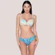 Luna Γυναικείο Serenity κλασικό σλιπ μαγιό Summer Collection 94745 Λευκό με γαλάζια χρυσά & λαδί φλοράλ prints