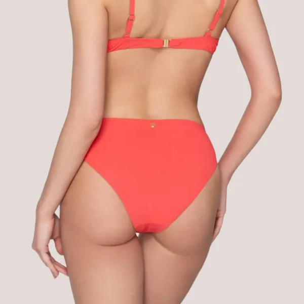 Luna Γυναικείο Bottom slip ψηλόμεσο μαγιό AURA   Summer Collection 94885 Coral Κοραλί