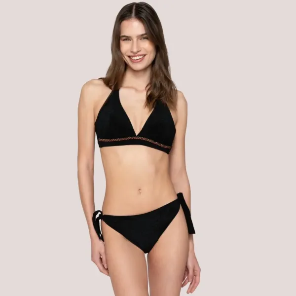 Luna Γυναικείο Μαγιό Σλιπ δετό Fresh summer collection Μαύρο Black 94906