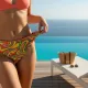 Luna Γυναικείο Μαγιό Drop Slip ψηλόμεσο 5 cm Κοραλί summer collection 94616