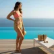 Luna Γυναικείο Μαγιό Drop Slip ψηλόμεσο 5 cm Κοραλί summer collection 94616