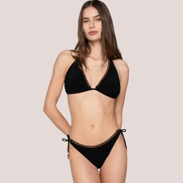 Luna Γυναικείο Μαγιό Σλιπ  Brazil δετό Fresh summer collection Μαύρο Black 94905
