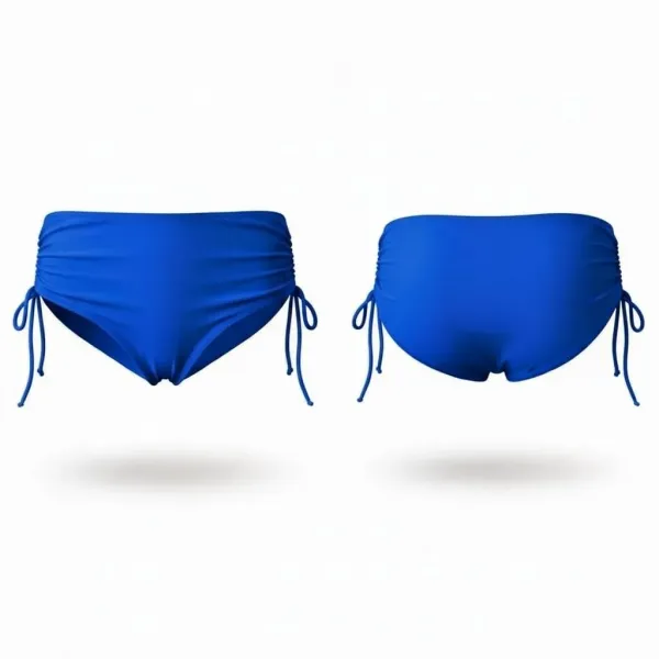 Modern Ocean Γυναικείο Slip μαγιό ψηλόμεσο με κορδόνια plus sizes 957-1.ROYAL BLUE Mix & Match
