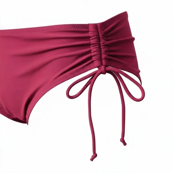 Modern Ocean Γυναικείο Slip μαγιό ψηλόμεσο με κορδόνια plus sizes 957-1.PINK Mix & Match