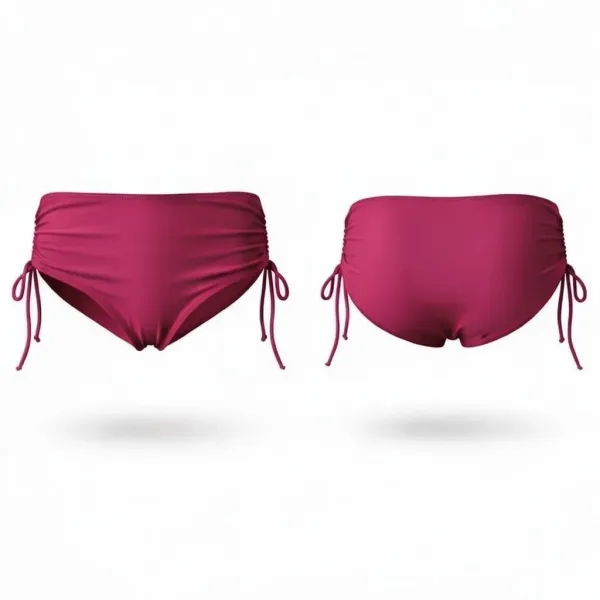 Modern Ocean Γυναικείο Slip μαγιό ψηλόμεσο με κορδόνια plus sizes 957-1.PINK Mix & Match
