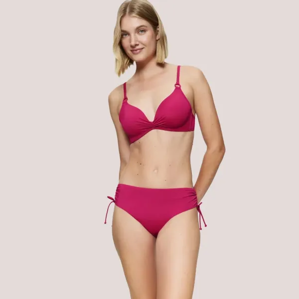 Triumph Mix & Match Summer Twist Midi Ψηλόμεσο σκούρο ροζ  με ρυθμιζόμενο κορδόνι στο πλαί 10222232.00NW/NW