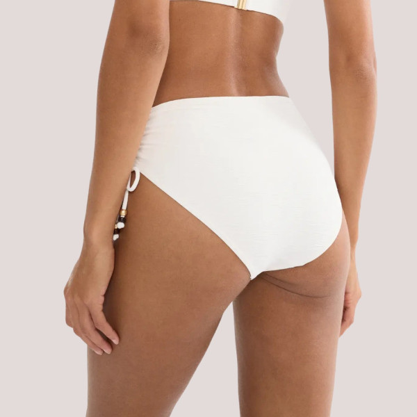 Triumph Γυναικείο μαγιό ψηλόμεσο σλιπ με ρυθμιζόμενα πλαινά λευκό ανάγλυφο Summer Dune Midi 10226535.3799/1K