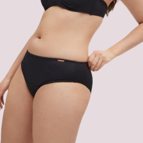 Ysabel Mora Γυναικείο Μαγιό Slip  Κανονικό  Μαύρο Πικέ  Swimwear Summer Collection 83084 NEGRO