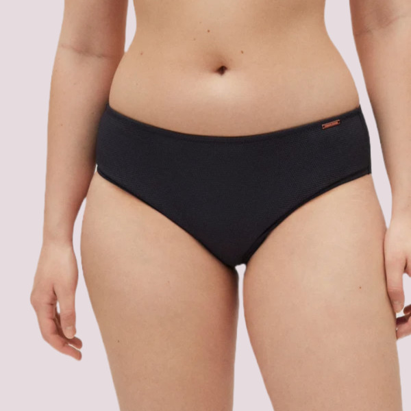 Ysabel Mora Γυναικείο Μαγιό Slip  Κανονικό  Μαύρο Πικέ  Swimwear Summer Collection 83084 NEGRO