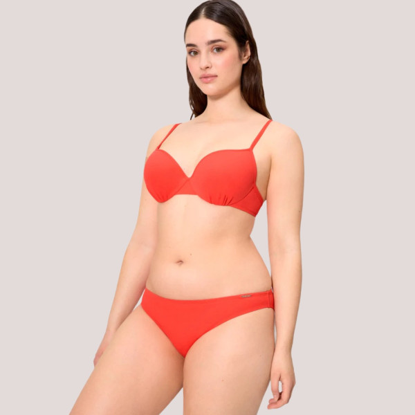 Ysabel Mora Γυναικείο μαγιό Slip κλασικό πικέ Vivid coral Κοραλί 83327 