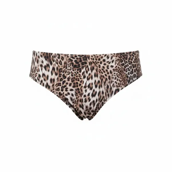 Luna Γυναικείο Μαγιό Slip κλασικό φαρδύ με leopard animal print Summer Collection SAFARI 94817