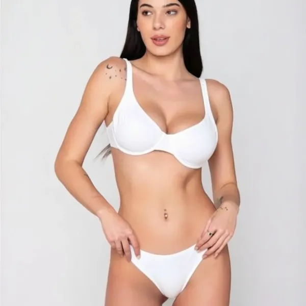 Luna Γυναικείο Bottom String μαγιό Blue Sense mix & match Summer Collection 92069 White Λευκό