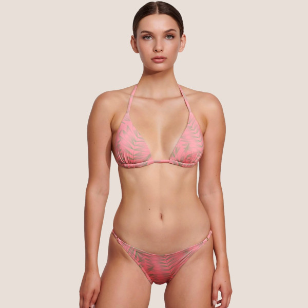 Bilitis Γυναικείο Σετ Μαγιό push up τρίγωνο κρικοι & ρυθμιζόμενο Brazil σλιπ DP119 Desert Palm Luxury swimwear Ροζ