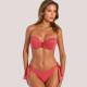 Bilitis Γυναικείο set bikini strapples με κούμπωμα & δετό σλίπ  Fantasia κοραλί coral color  FA002 Luxury collection