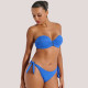 Bilitis Γυναικείο set bikini strapples με κούμπωμα & δετό σλίπ  Fantasia μπλέ Blue color  FA002 Luxury collection