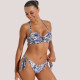Bilitis Γυναικείο Bikini strapless μαγιό C cup Pacifica Μπλέ Λευκό μεταςλλιζέ Δετό & με κούμπωμα slip δετό  Luxury collection PC002