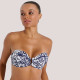 Bilitis Γυναικείο Bikini strapless μαγιό C cup Pacifica Μπλέ Λευκό μεταςλλιζέ Δετό & με κούμπωμα slip δετό  Luxury collection PC002