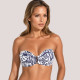 Bilitis Γυναικείο Bikini strapless μαγιό D cup Pacifica Μπλέ Λευκό μεταλλιζέ Δετό & με κούμπωμα slip κλασικό  Luxury collection PC102
