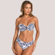 Bilitis Γυναικείο Bikini strapless μαγιό D cup Pacifica Μπλέ Λευκό μεταλλιζέ Δετό & με κούμπωμα slip κλασικό  Luxury collection PC102