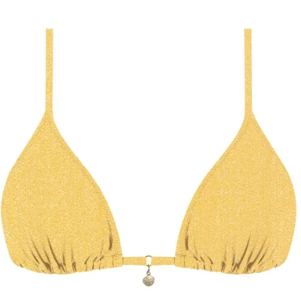 Chlamys Varia Γυναικείο κίτρινο Bikini Top Τριγωνάκι lurex με αφαιρούμενη επένδυση DY2601-TC03.YELLOW