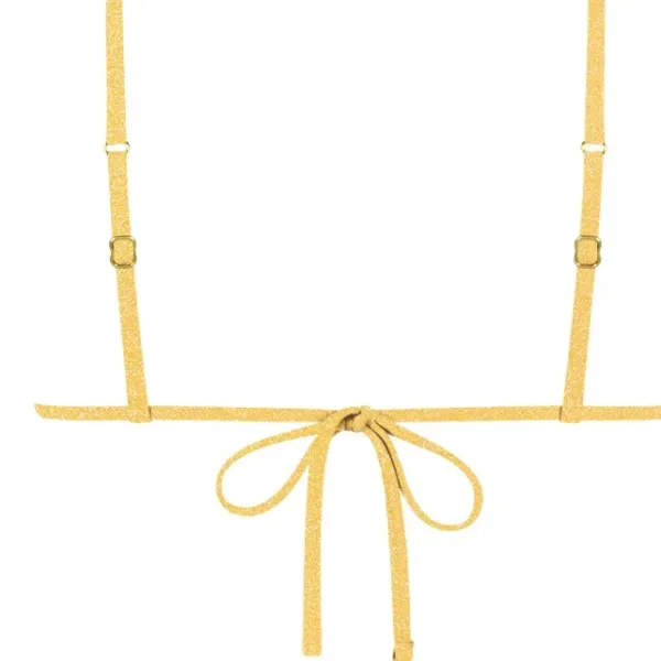 Chlamys Varia Γυναικείο κίτρινο Bikini Top Τριγωνάκι lurex με αφαιρούμενη επένδυση DY2601-TC03.YELLOW