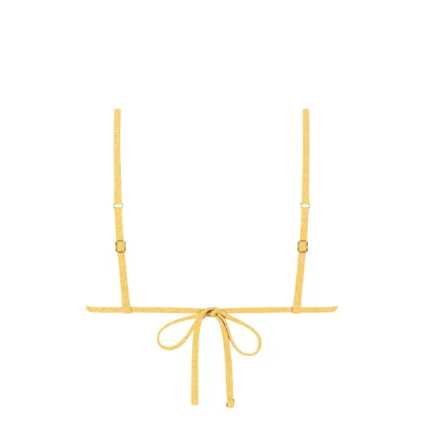 Chlamys Varia Γυναικείο κίτρινο Bikini Top Τριγωνάκι lurex με αφαιρούμενη επένδυση DY2601-TC03.YELLOW