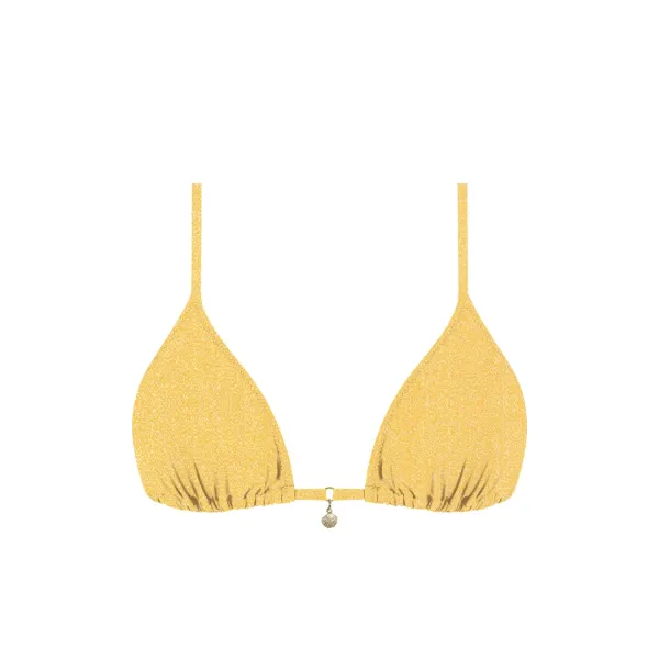 Chlamys Varia Γυναικείο κίτρινο Bikini Top Τριγωνάκι lurex με αφαιρούμενη επένδυση DY2601-TC03.YELLOW