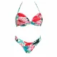 Modern Ocean Γυναικείο Set Bikini Push up δετό & brazil tropical σχέδιο πράσινο γκλίτερ  πράσινους τυρκουάζ & ροζ χρωματισμούς C-6225