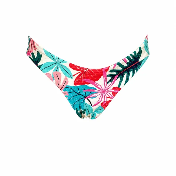 Modern Ocean Γυναικείο Set Bikini Push up δετό & brazil tropical σχέδιο πράσινο γκλίτερ  πράσινους τυρκουάζ & ροζ χρωματισμούς C-6225